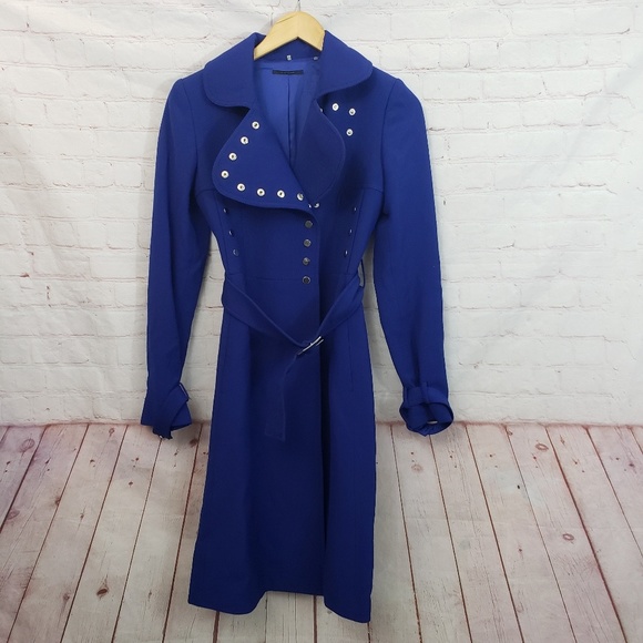 Elie tahari Blue Trench Coat Gossip Girl - Picture 2 of 7